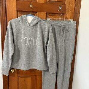 Rae Dunn Cozy Gray Ladies pajama set.  Soft, comfortable and never worn.